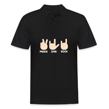 Peace love rock and roll - Men's Polo Shirt - black - Front - Kai (181cm)