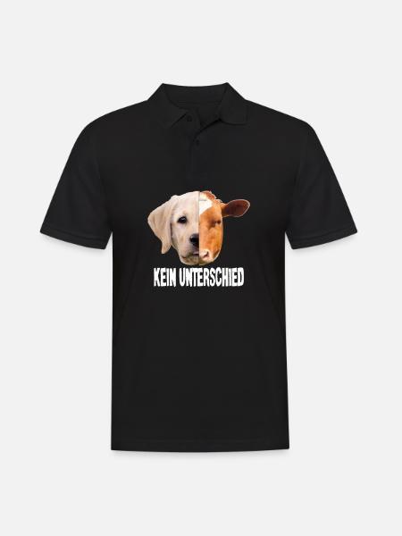Kein Unterschied Vegan Vegetarier Kuh Hund Veganer - Männer Poloshirt - Schwarz