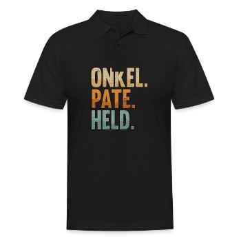 Onkel Pate Held Taufpaten Motiv Bester Patenonkel - Männer Poloshirt - Schwarz - Vorne - Kai (181cm)