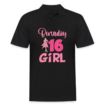 Geburtstag 16 Mädchen Party Feiern Teen 16. - Männer Poloshirt - Schwarz - Vorne - Kai (181cm)