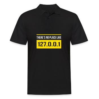 Geek Design There's No Place Like 127.0.0.1 - Men's Polo Shirt - black - Front - Kai (181cm)