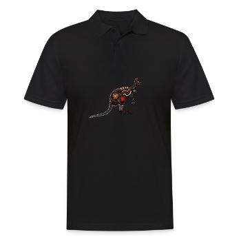 Kangourou d’art autochtone - Polo Homme - noir - Devant - Kai (181cm)
