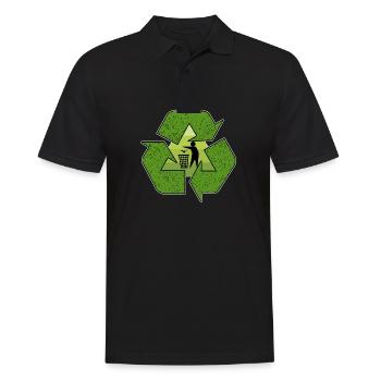 Cycle de recyclage des déchets Sauvez notre terre - Polo Homme - noir - Devant - Kai (181cm)