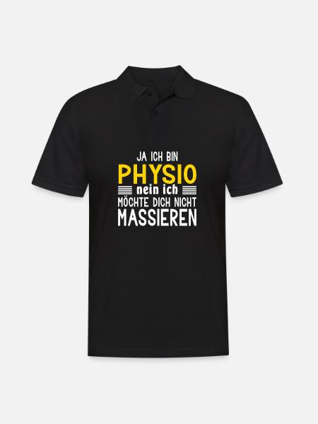Ja Ich Bin Physio Und Nein Ich Möchte Dich Nicht M - Männer Poloshirt - Schwarz