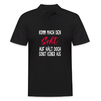Mach den Sekt Auf Saufen Party Braut Mädelsabend - Männer Poloshirt - Schwarz - Vorne - Kai (181cm)