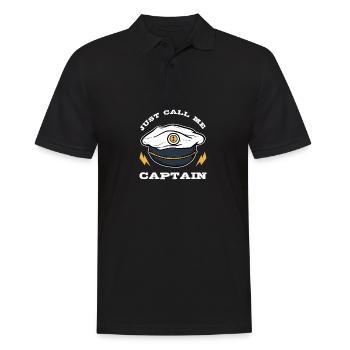 Just Call Me Captain Houseboat Boating Lake Gift - Men's Polo Shirt - black - Front - Kai (181cm)