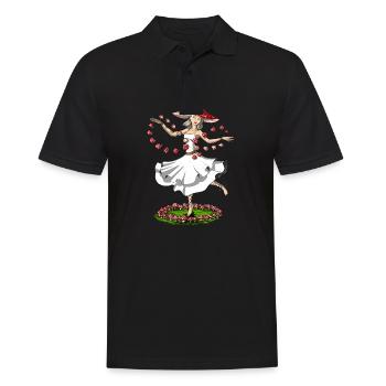 Champignon magique hippie - Polo Homme - noir - Devant - Kai (181cm)