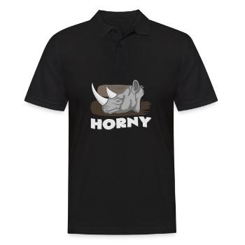 Rhinoceros - Men's Polo Shirt - black - Front - Kai (181cm)