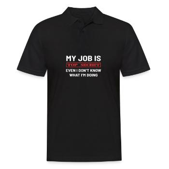 Job Top Secret Fachmann Geschenk - Männer Poloshirt - Schwarz - Vorne - Kai (181cm)