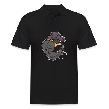 Musculation rat fitness haltères muscles - Polo Homme - noir - Devant - Kai (181cm)