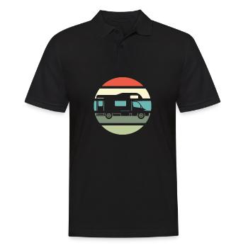 Camping Tshirt Men's Motorhome Camper - Men's Polo Shirt - black - Front - Kai (181cm)