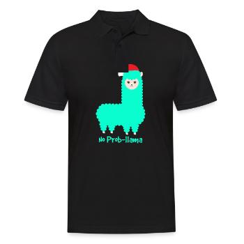 Weihnachten Llama Alpaka No Probllama - Männer Poloshirt - Schwarz - Vorne - Kai (181cm)