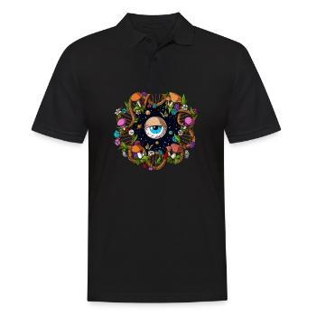 DNA-Zauberpilze - Männer Poloshirt - Schwarz - Vorne - Kai (181cm)