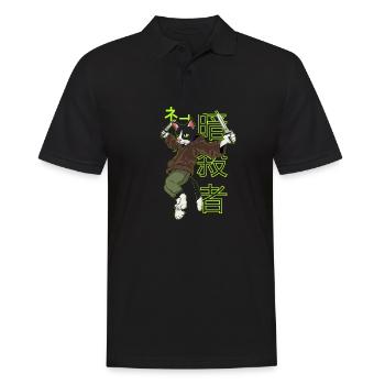 Catsassin tueur chat chat fou dame - Polo Homme - noir - Devant - Kai (181cm)