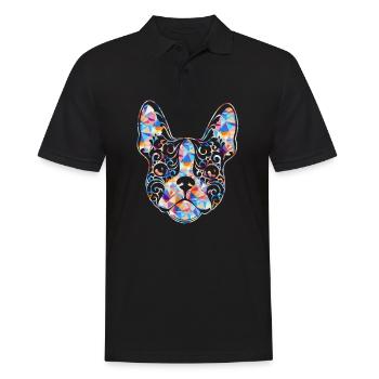 Chemise Géométrique Bouledogue Français - Polo Homme - noir - Devant - Kai (181cm)