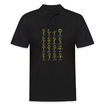 Funny Math Stick Figures Doing Functions - Männer Poloshirt - Schwarz - Vorne - Kai (181cm)