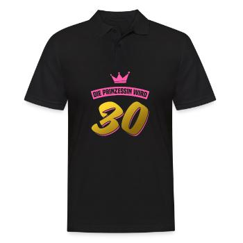 Die Prinzessin wird 30 - 30. Geburtstag - Männer Poloshirt - Schwarz - Vorne - Kai (181cm)