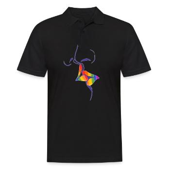 Rainbow kissing lips - Men's Polo Shirt - black - Front - Kai (181cm)