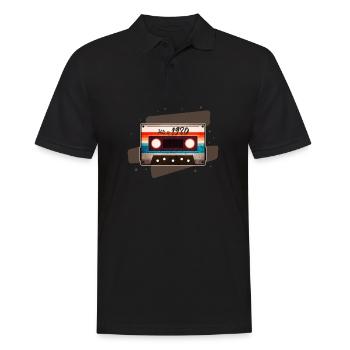 Cassette 1980 - Men's Polo Shirt - black - Front - Kai (181cm)