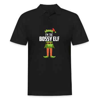 Dans The Bossy Elf Matching Family Group Christmas - Polo Homme - noir - Devant - Kai (181cm)