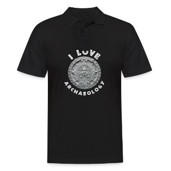 J'aime l'archéologie calendrier aztèque - Polo Homme - noir - Devant - Kai (181cm)