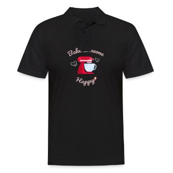 Bake Someone Happy Hobby Baker Gift - Men's Polo Shirt - black - Front - Kai (181cm)