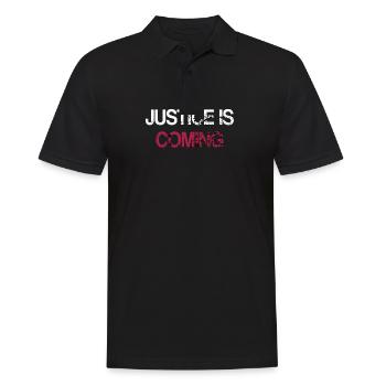Justice is coming - Frieden und Sicherheit naht - Männer Poloshirt - Schwarz - Vorne - Kai (181cm)