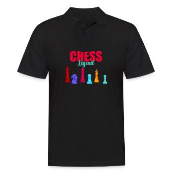 Schach Checkmate Tshirt Schachmatt Schachspieler - Männer Poloshirt - Schwarz - Vorne - Kai (181cm)