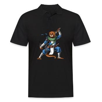 Otter Ninja - Männer Poloshirt - Schwarz - Vorne - Kai (181cm)