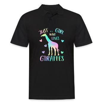 Juste une fille qui aime les girafes - Polo Homme - noir - Devant - Kai (181cm)