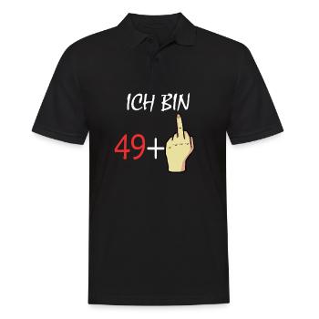 50ter Geburstag 50 Jahre 49+1 Sarkasmus - Männer Poloshirt - Schwarz - Vorne - Kai (181cm)