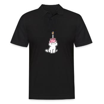 Cat-Kuchen Katzen-Inhaber Geschenk - Männer Poloshirt - Schwarz - Vorne - Kai (181cm)