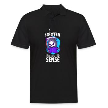 Lustige Sprüche - Männer Poloshirt - Schwarz - Vorne - Kai (181cm)