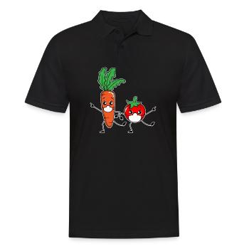 Légumes dansants avec masque thé végétalien végétarien - Polo Homme - noir - Devant - Kai (181cm)