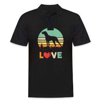 Chemise de chien de pointeur allemand rétro Love - - Polo Homme - noir - Devant - Kai (181cm)