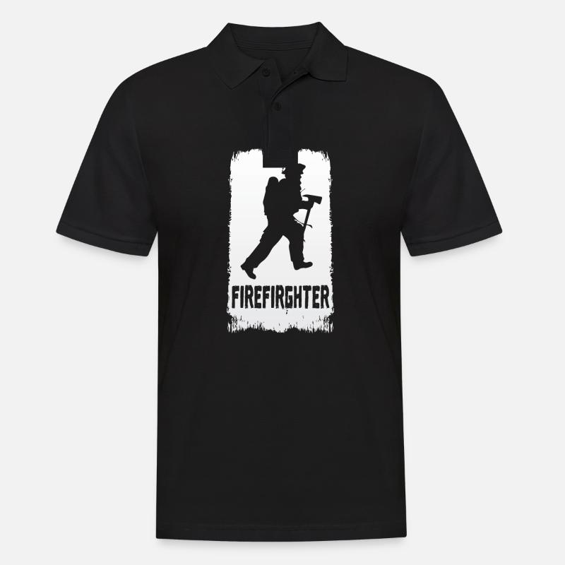 Feuerwehr - Männer Poloshirt - Schwarz