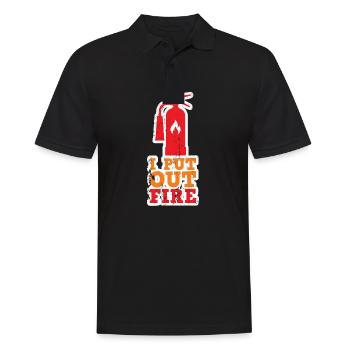 Extincteur d'incendie - Polo Homme - noir - Devant - Kai (181cm)