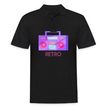 Retro Musik Boombox Vintage Geschenk - Männer Poloshirt - Schwarz - Vorne - Kai (181cm)