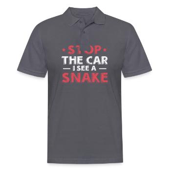 Stop The Car I See A Snake - Men's Polo Shirt - charcoal grey - Front - Nico (186cm)