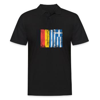 Allemagne Grèce cadeau 0752 - Polo Homme - noir - Devant - Kai (181cm)