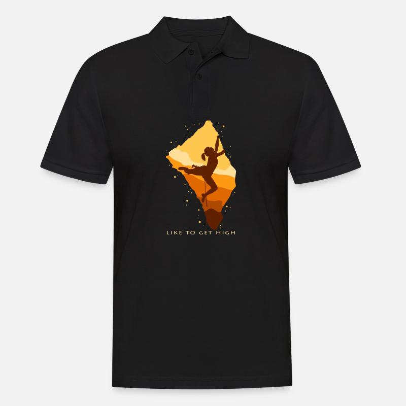 Bouldern - Männer Poloshirt - Schwarz