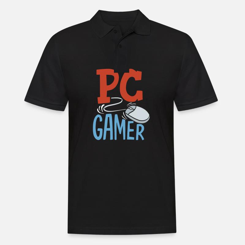 PC-Gamer, Desktop Zocker - Männer Poloshirt - Schwarz
