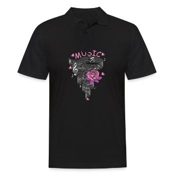 Music Rose Musician and Artist Gift - Men's Polo Shirt - black - Front - Kai (181cm)