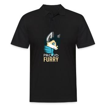 Stolzer Furry Haustierbesitzer oder Liebhaber Gesc - Männer Poloshirt - Schwarz - Vorne - Kai (181cm)