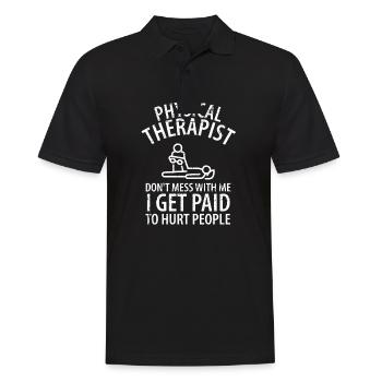 Cadeau drôle de physiothérapeute disant drôle - Polo Homme - noir - Devant - Kai (181cm)