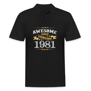 Birthday in February 1981 - Men's Polo Shirt - black - Front - Kai (181cm)
