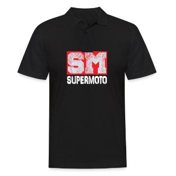 Supermoto motorcycle sm motorcyclist biker moped - Men's Polo Shirt - black - Front - Kai (181cm)