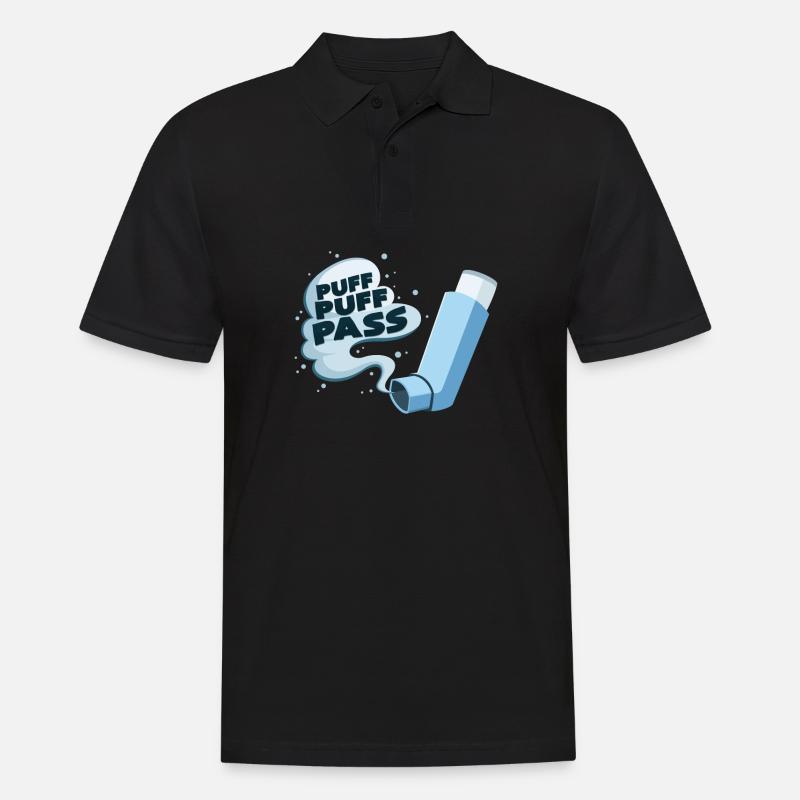 Asthmaspray - Männer Poloshirt - Schwarz