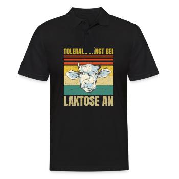 Vegan Laktoseintoleranz - Toleranz Fängt Bei - Männer Poloshirt - Schwarz - Vorne - Kai (181cm)