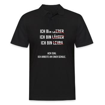 Schule Lehrer Grundschule Teacher Geschenk Lustig - Männer Poloshirt - Schwarz - Vorne - Kai (181cm)